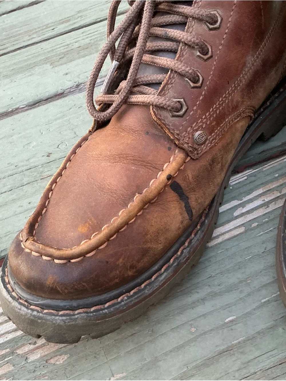 Skechers Waterproof Relaxed Fit Memory Foam Brown Men's Work Boots Leather Ankle